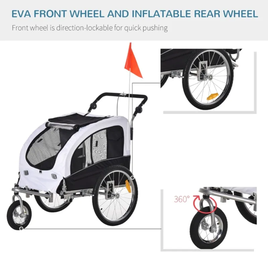 Elite II 2-In-1 Pet Dog Bike Trailer and Stroller