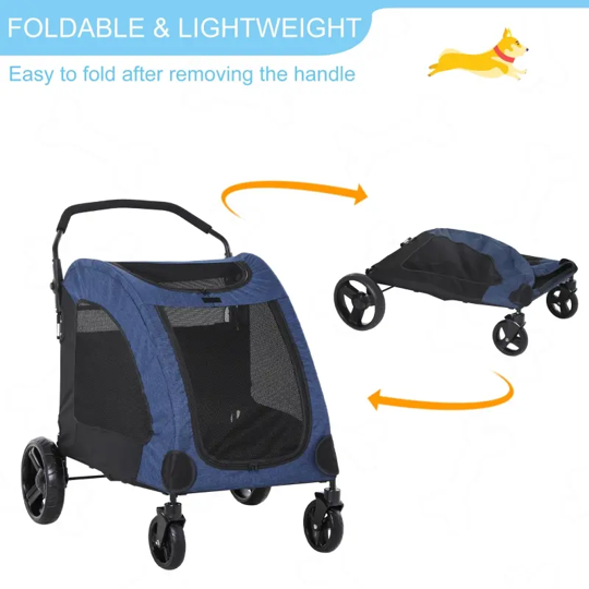 Foldable Pet Stroller with Storage Pocket