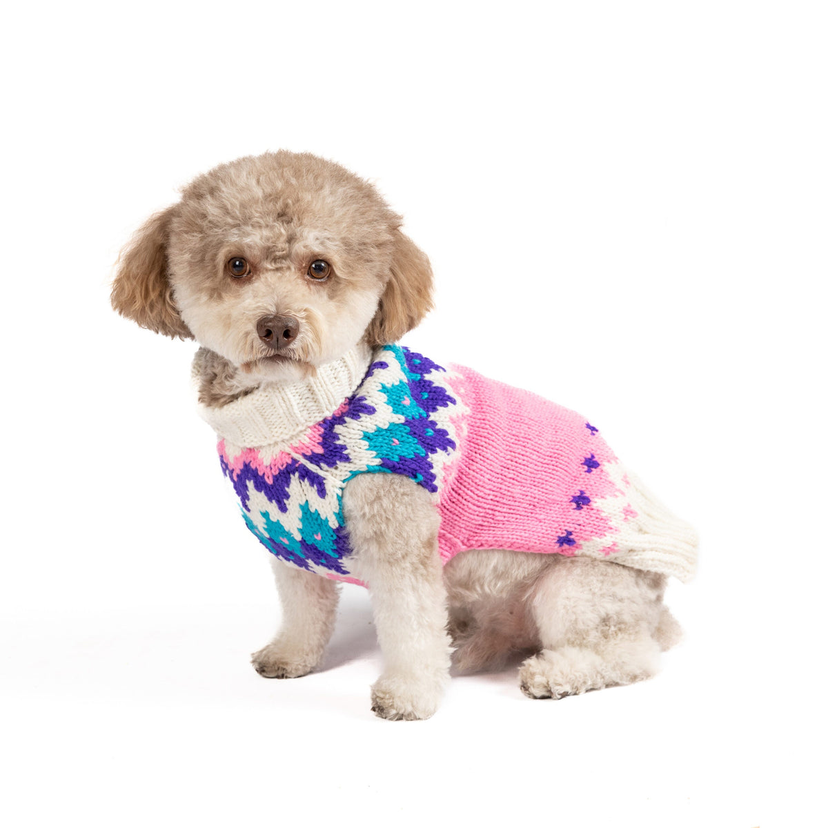Chilly Dog Pink Ski Bum Wool Dog Sweater