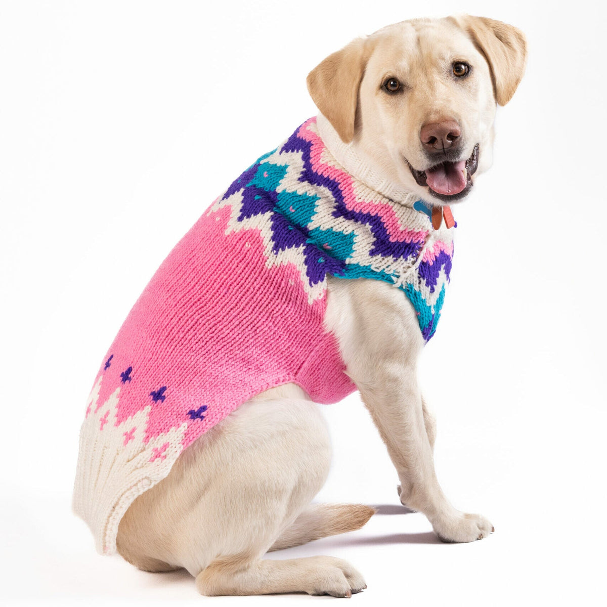 Chilly Dog Pink Ski Bum Wool Dog Sweater