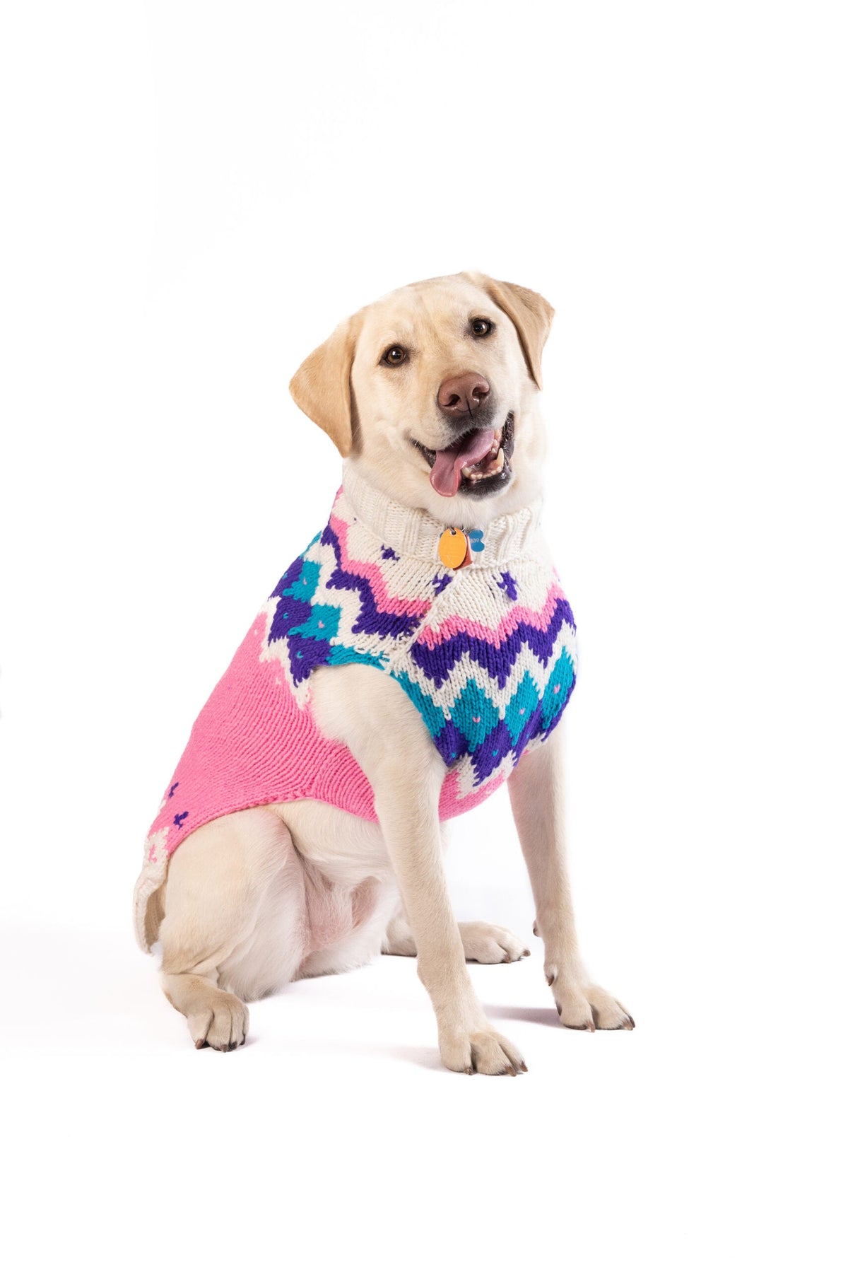 Chilly Dog Pink Ski Bum Wool Dog Sweater