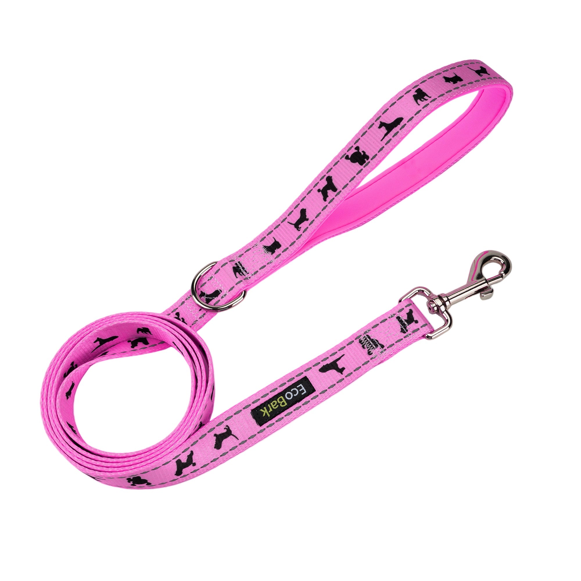 Pink Dog Leash by EcoBark - Padded Comfort Grip Leash - 4ft, 5ft, and 6ft Leash for Teacup, Small, and Medium Dogs