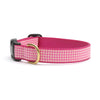 Up Country Pink Gingham Cast Brass Dog Collar