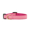 Up Country Pink Gingham Small Breed Dog Collar Made in USA
