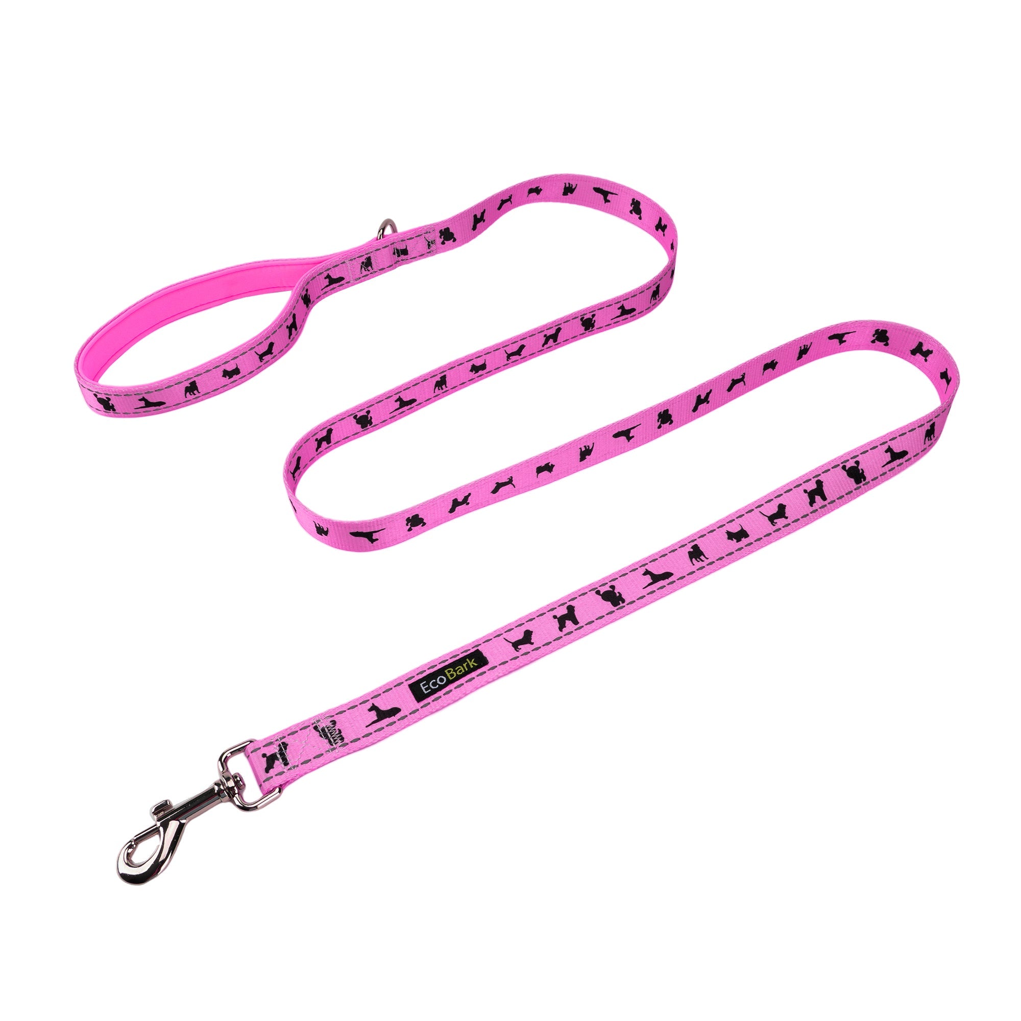 Pink Dog Leash by EcoBark - Padded Comfort Grip Leash - 4ft, 5ft, and 6ft Leash for Teacup, Small, and Medium Dogs