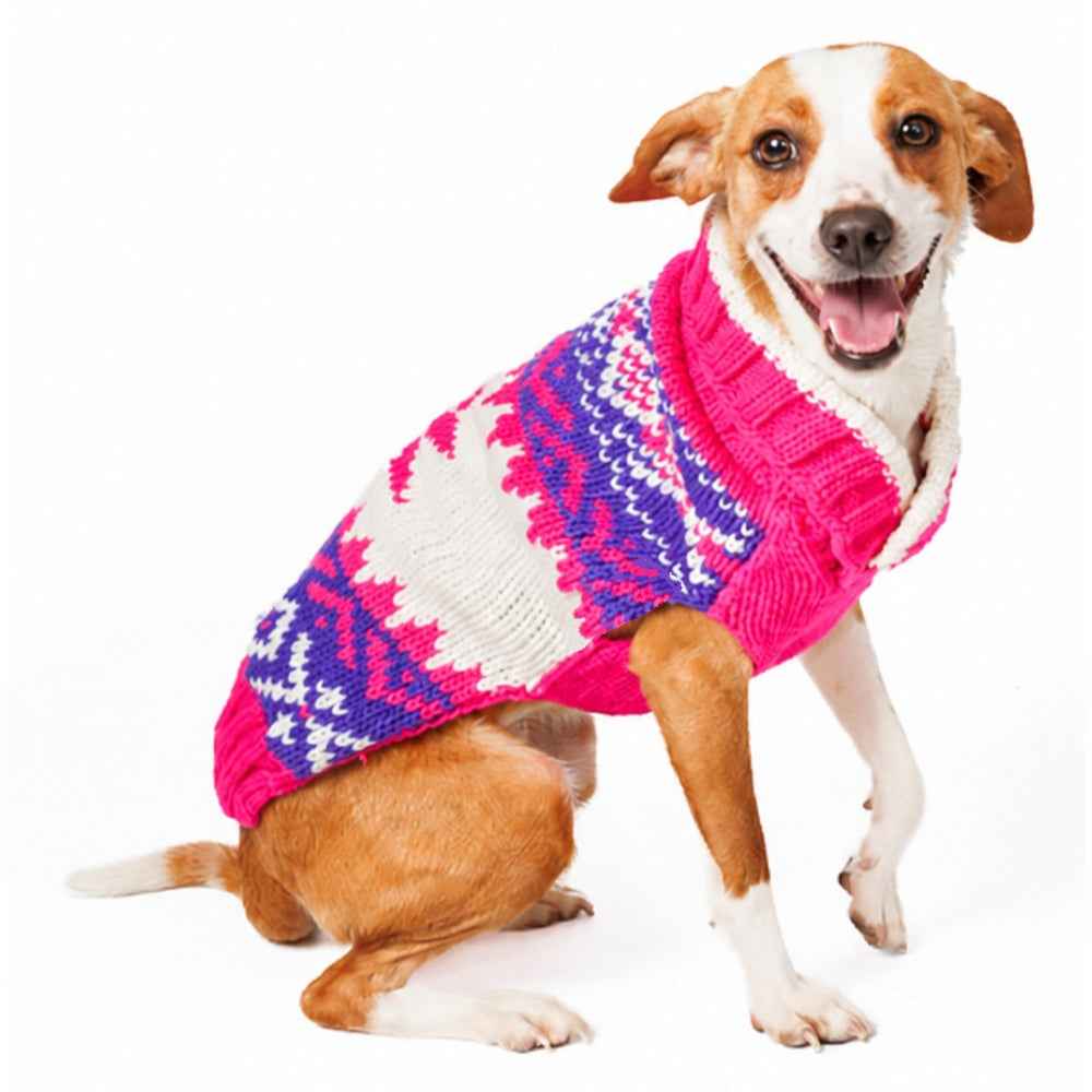 Chilly Dog Pink Vail Knit Wool Dog Sweater