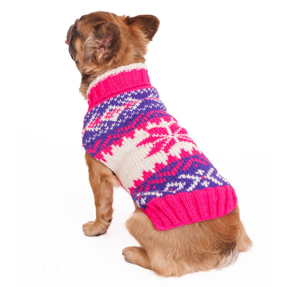 Chilly Dog Pink Vail Knit Wool Dog Sweater