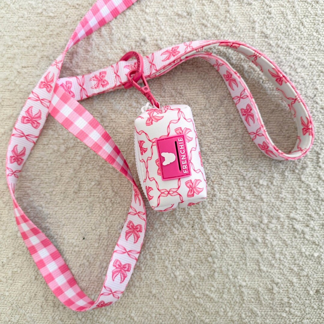 Frenchie Comfort Leash - Pink Bows