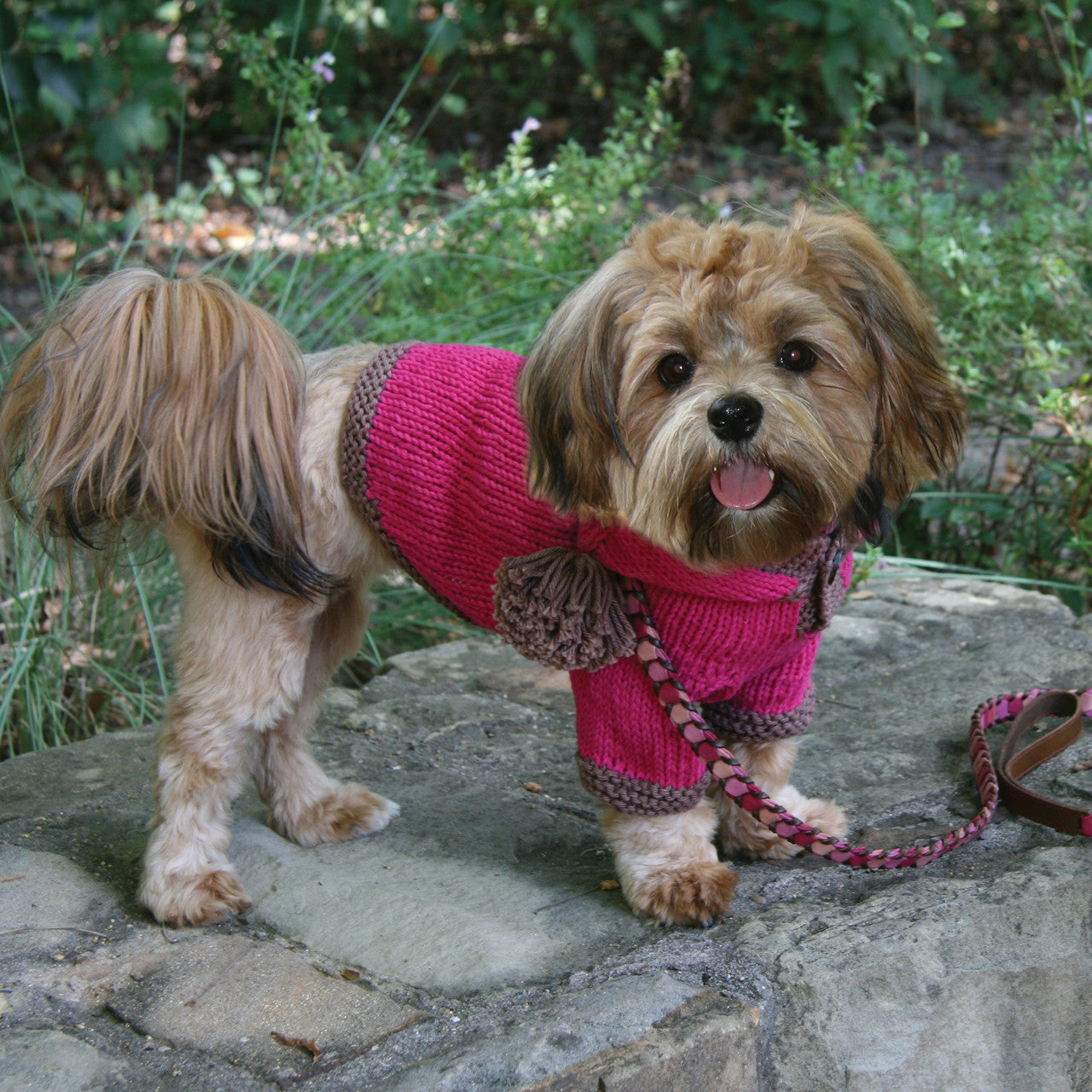 The Taylor - Pink Hand Knit Dog Hoodie