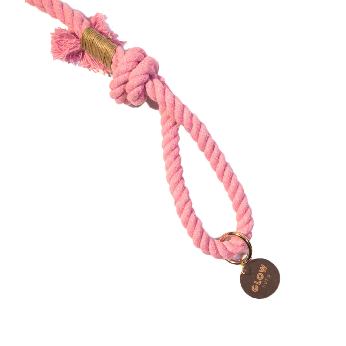 Glow Pups: Light Pink Boho Chic Cotton Rope Dog Leash