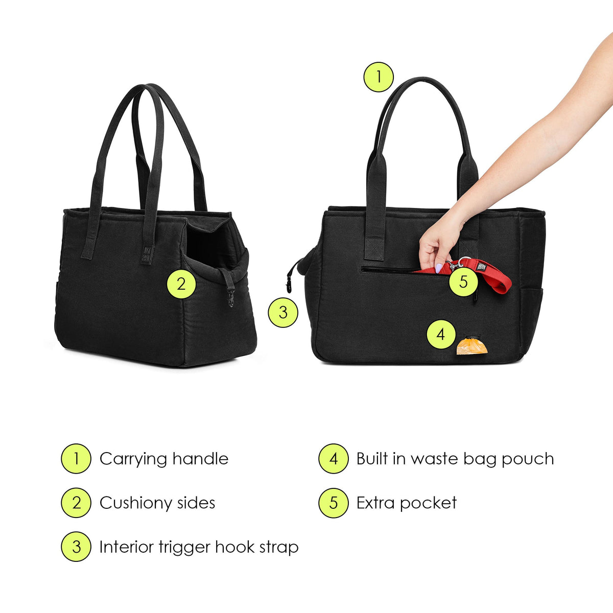 Weekend Dog Tote - Black