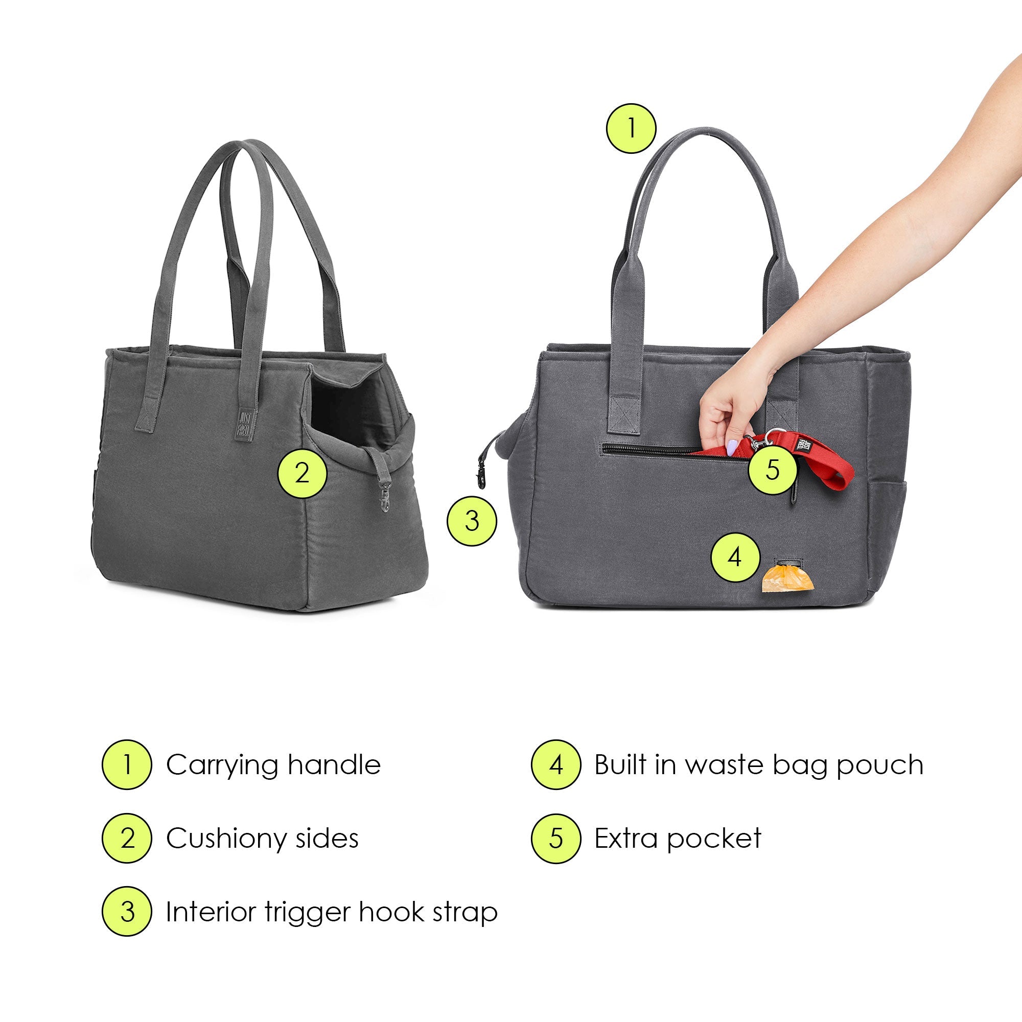 WEEKEND DOG TOTE - GREY
