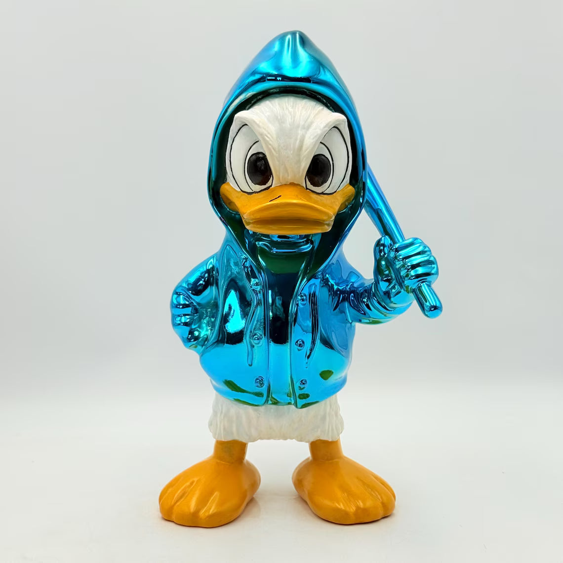 Pop Art Duck Blue Chrome Sculpture – Hoodie Edition