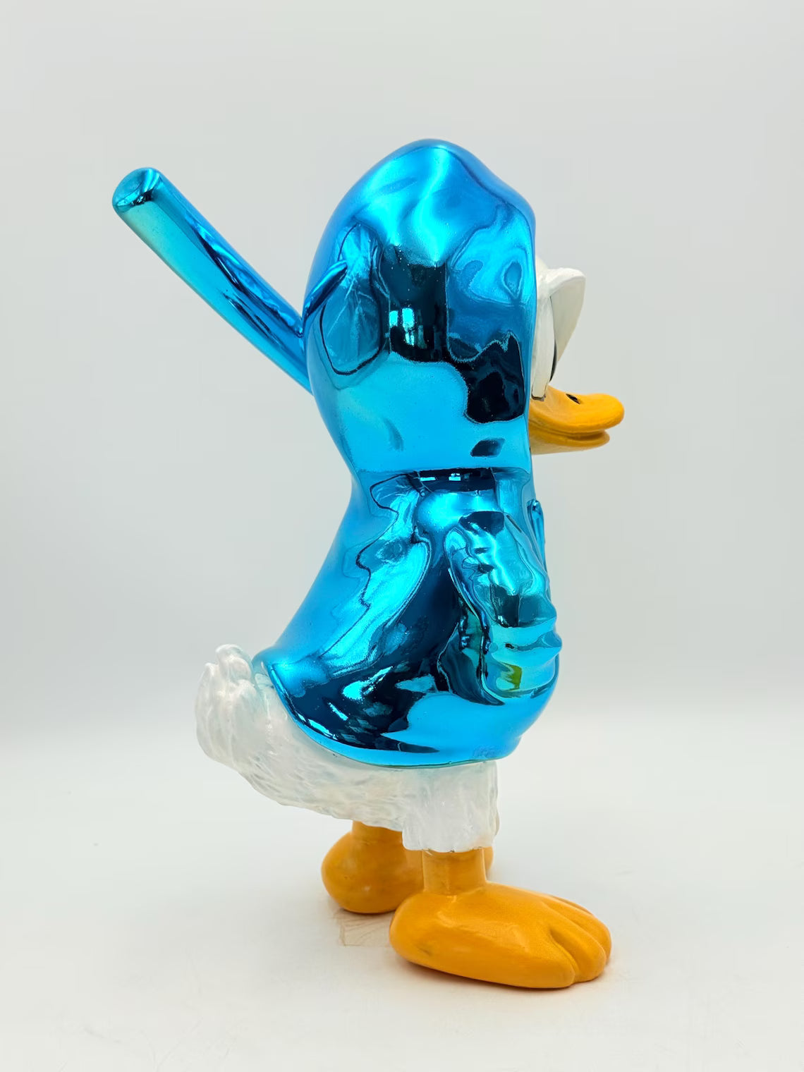 Pop Art Duck Blue Chrome Sculpture – Hoodie Edition
