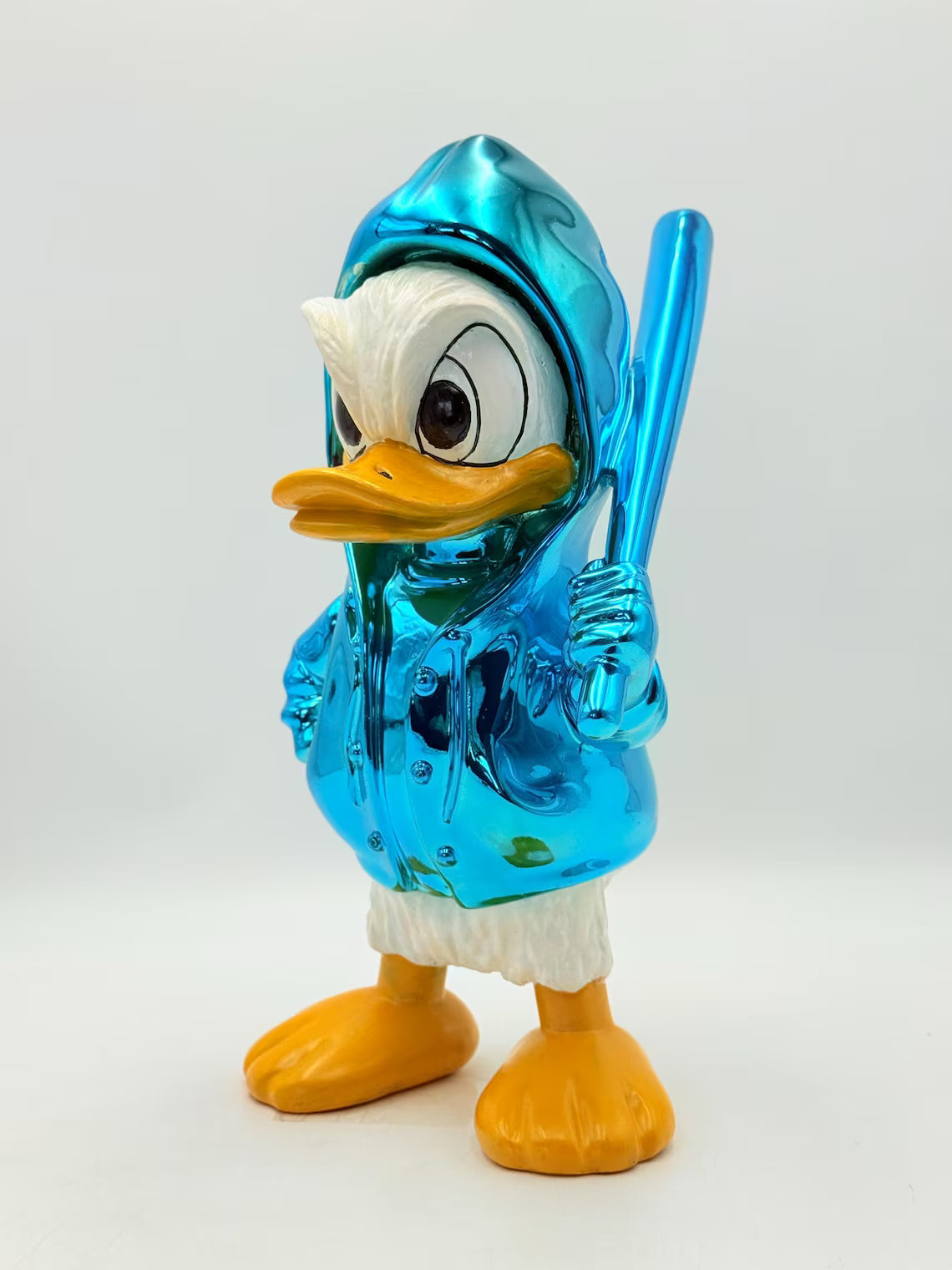Pop Art Duck Blue Chrome Sculpture – Hoodie Edition