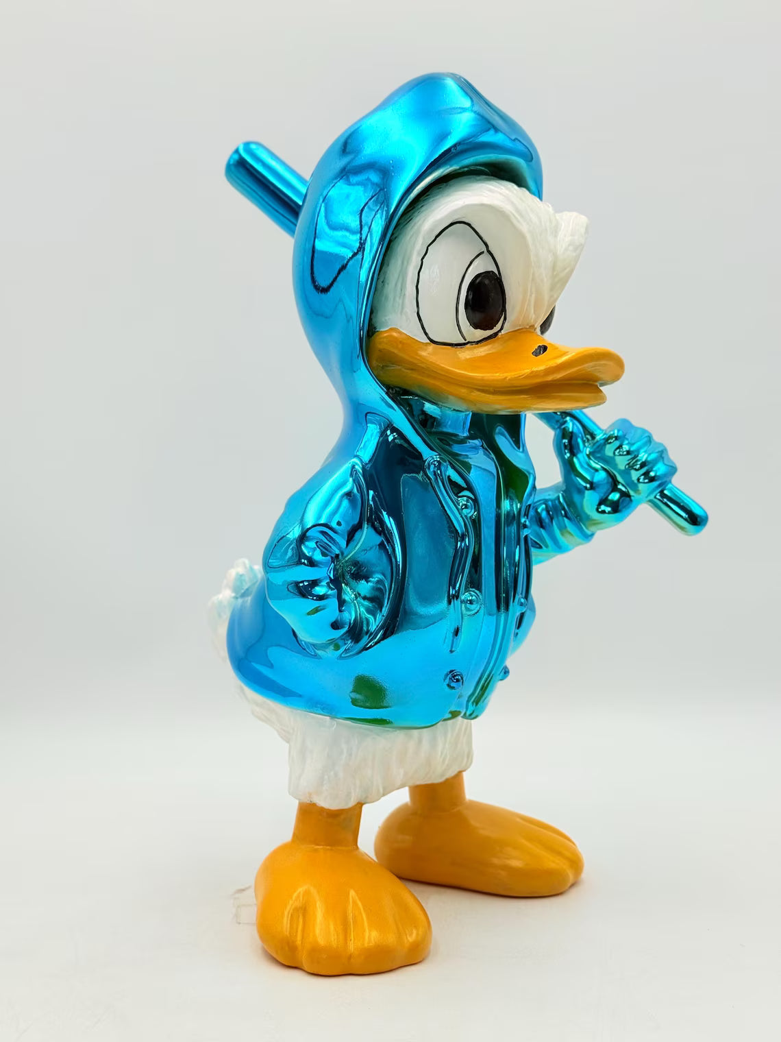 Pop Art Duck Blue Chrome Sculpture – Hoodie Edition