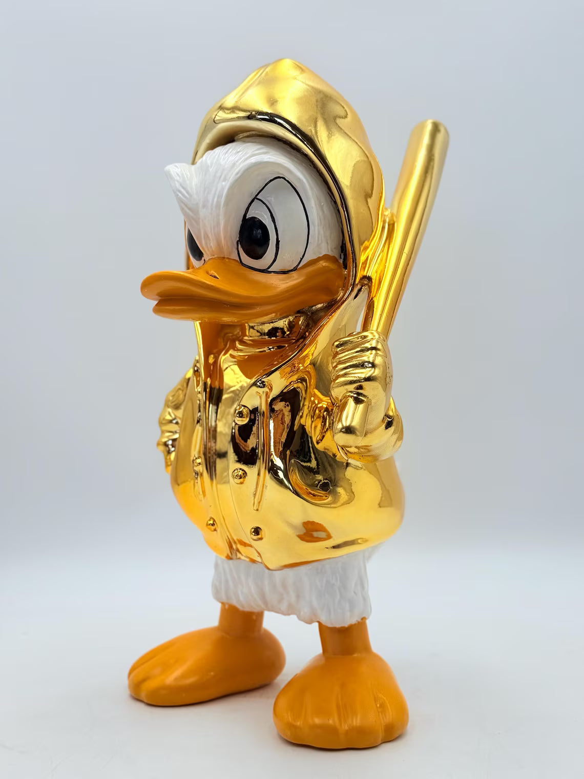 Pop Art Duck Gold Chrome Sculpture – Hoodie Edition
