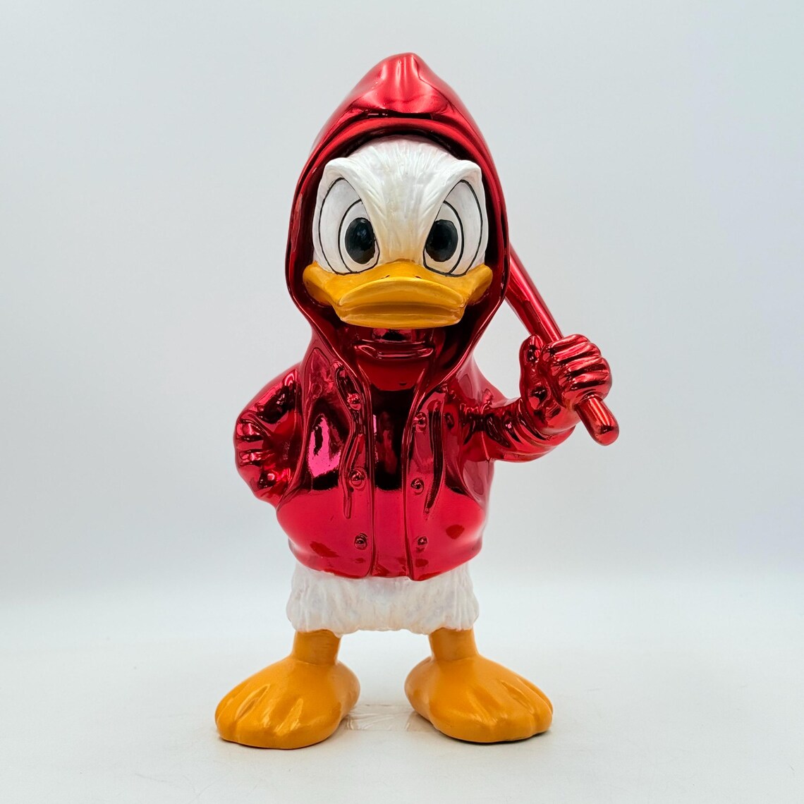 Pop Art Duck Red Chrome Sculpture – Hoodie Edition