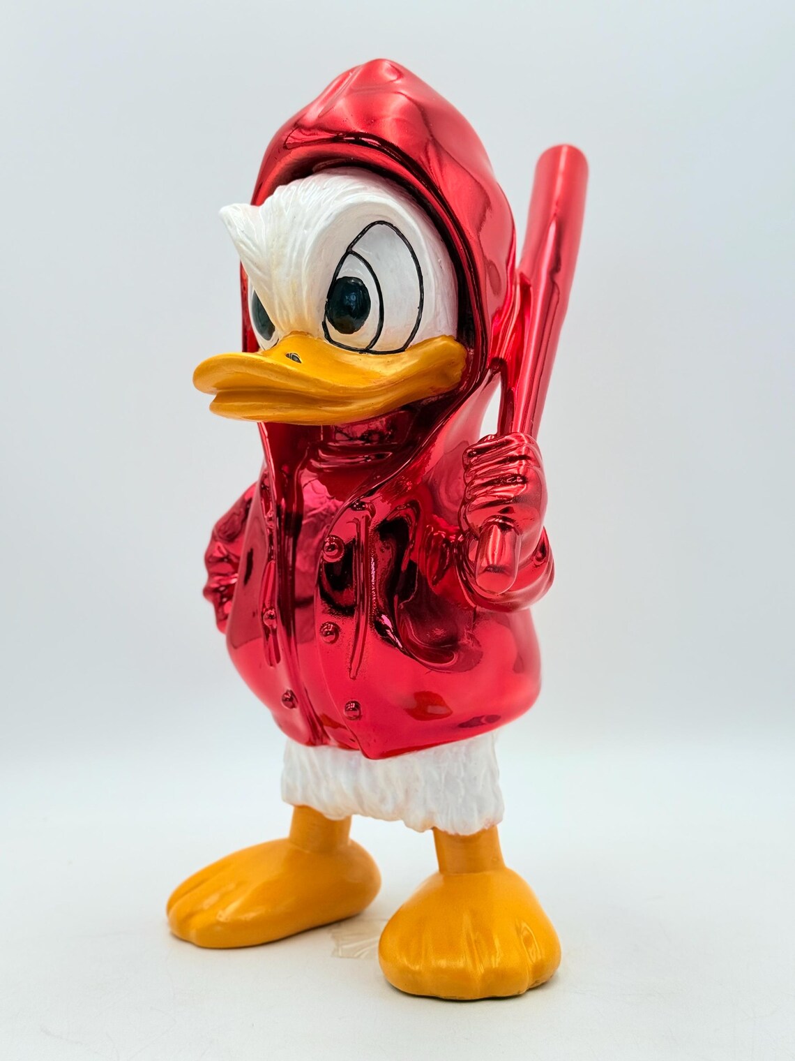 Pop Art Duck Red Chrome Sculpture – Hoodie Edition