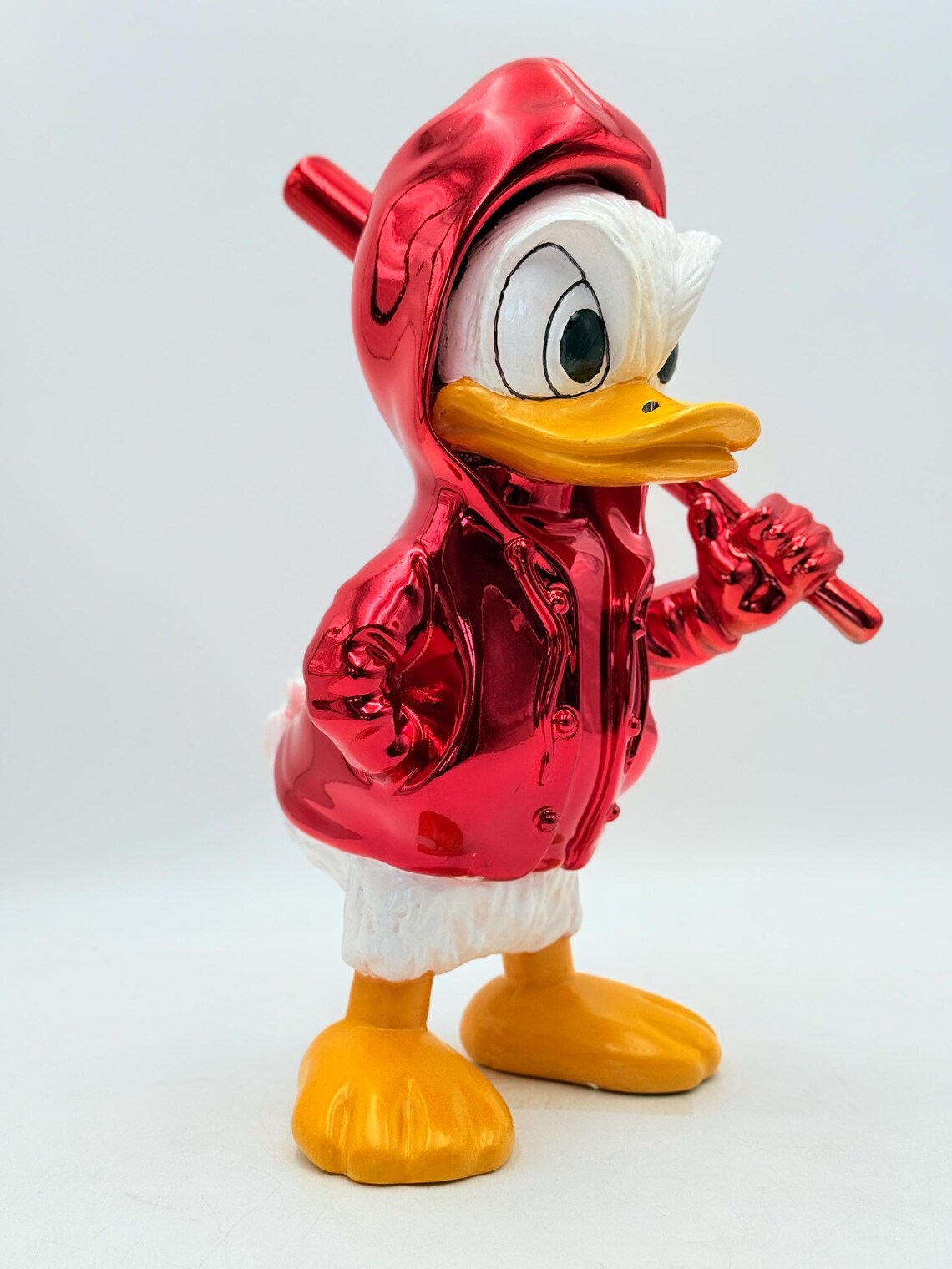 Pop Art Duck Red Chrome Sculpture – Hoodie Edition
