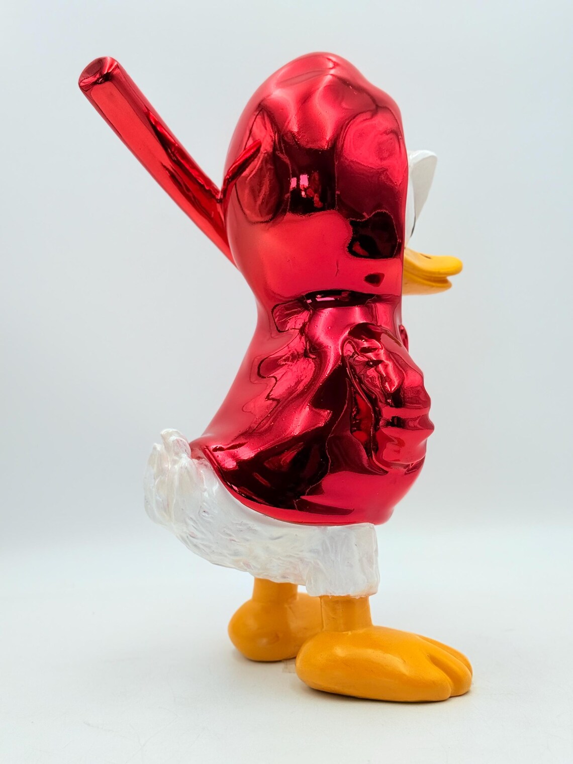 Pop Art Duck Red Chrome Sculpture – Hoodie Edition