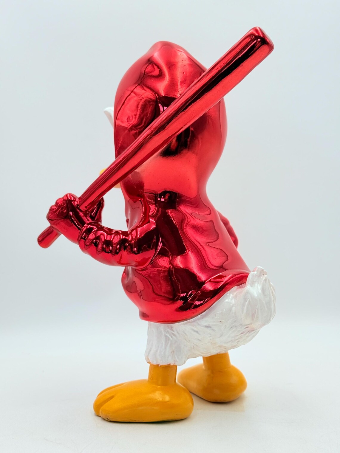 Pop Art Duck Red Chrome Sculpture – Hoodie Edition