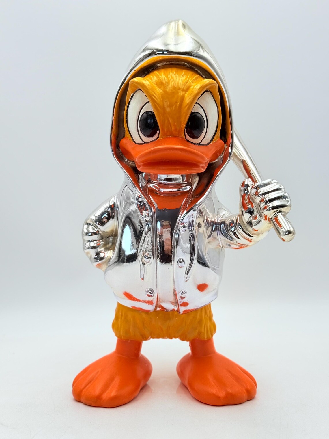 Pop Art Duck Silver Chrome Sculpture – Hoodie Edition