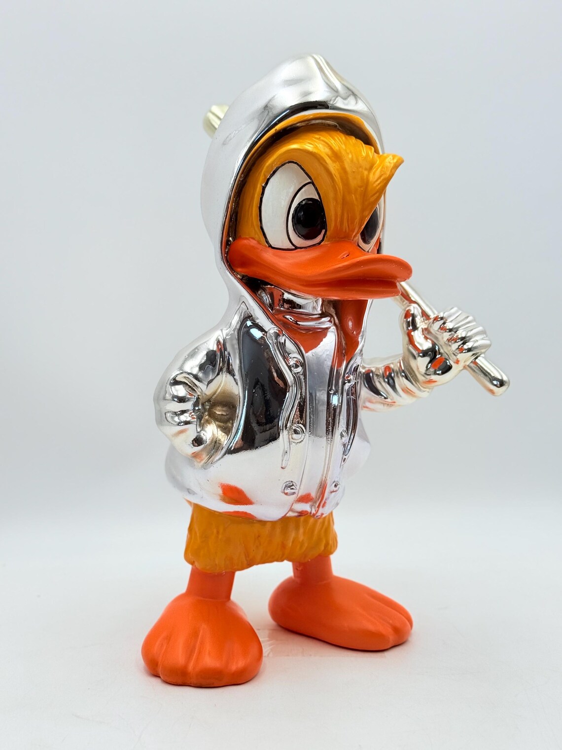 Pop Art Duck Silver Chrome Sculpture – Hoodie Edition