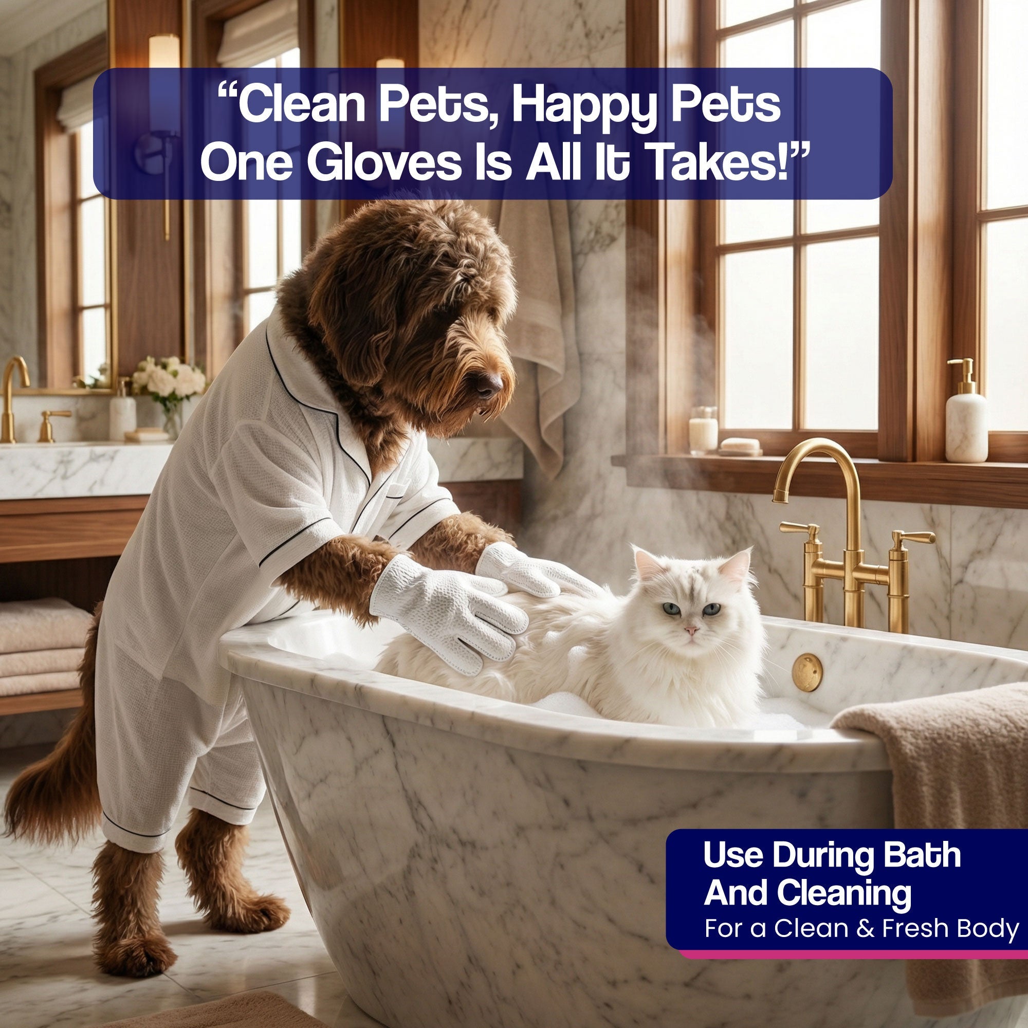 Glove & Go! Glove Grooming Wipes for Dogs & Cats (20 Count)