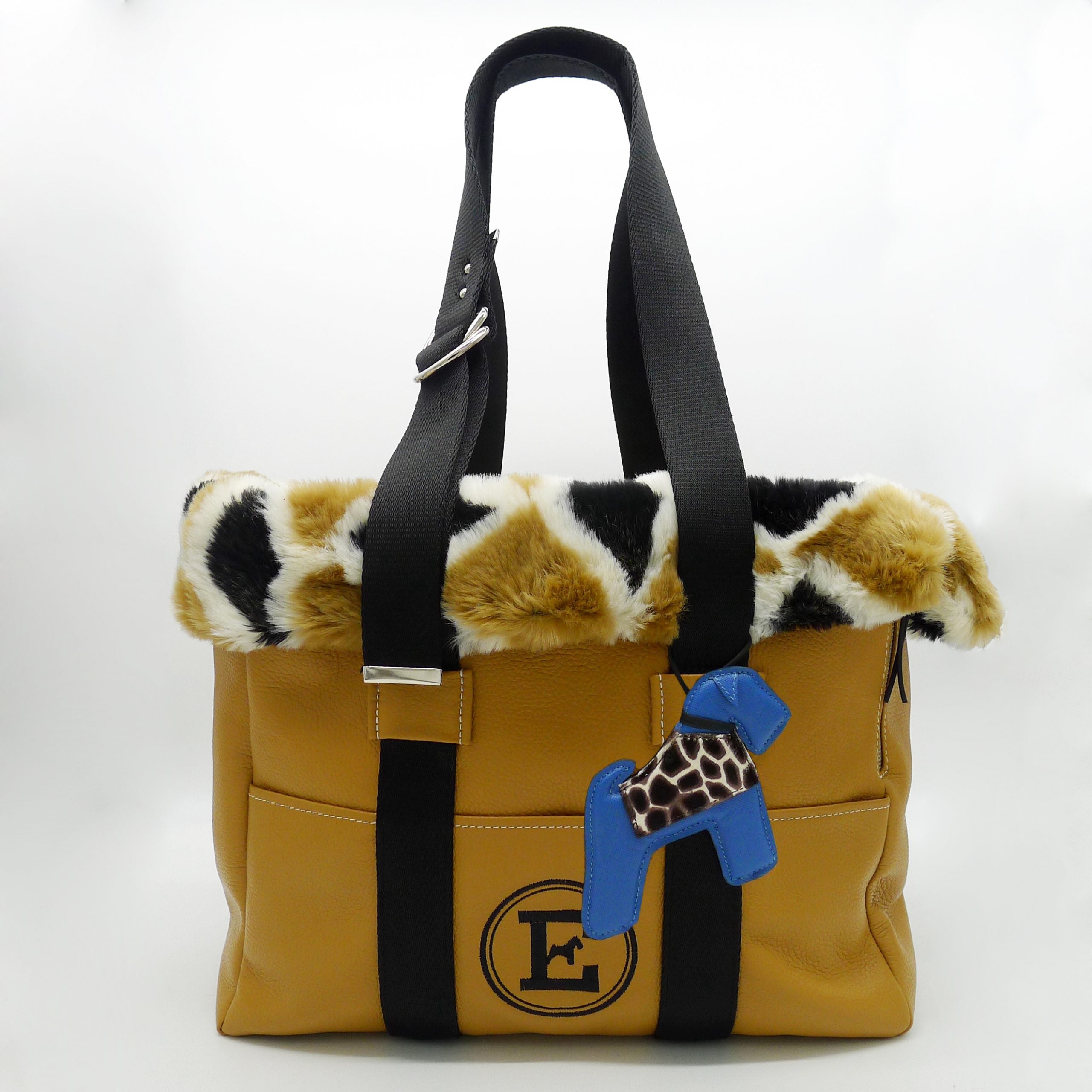 Premium Leather Pet Carrier with Removable Eco-fur Lining