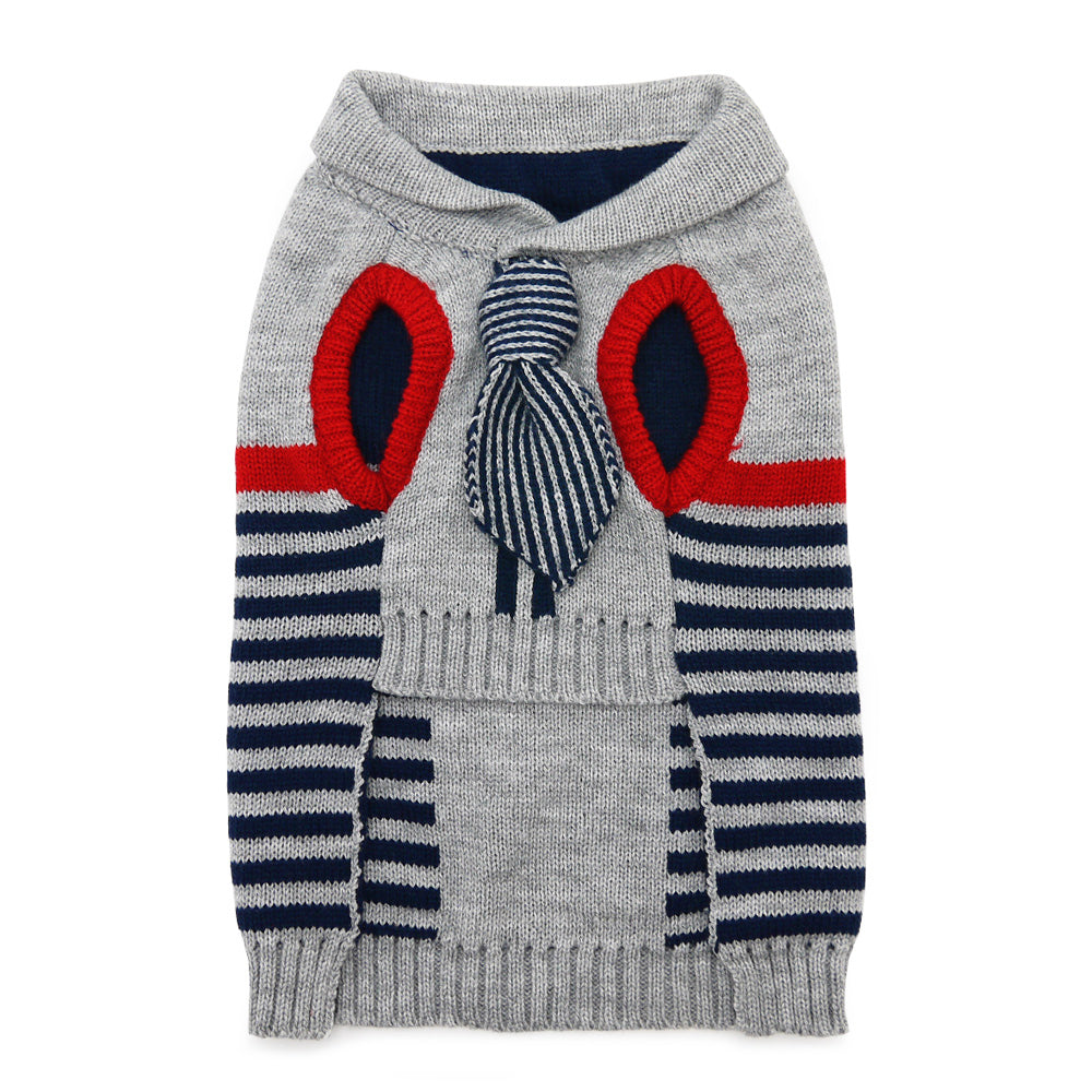 DOGO Preppy Necktie Dog Sweater
