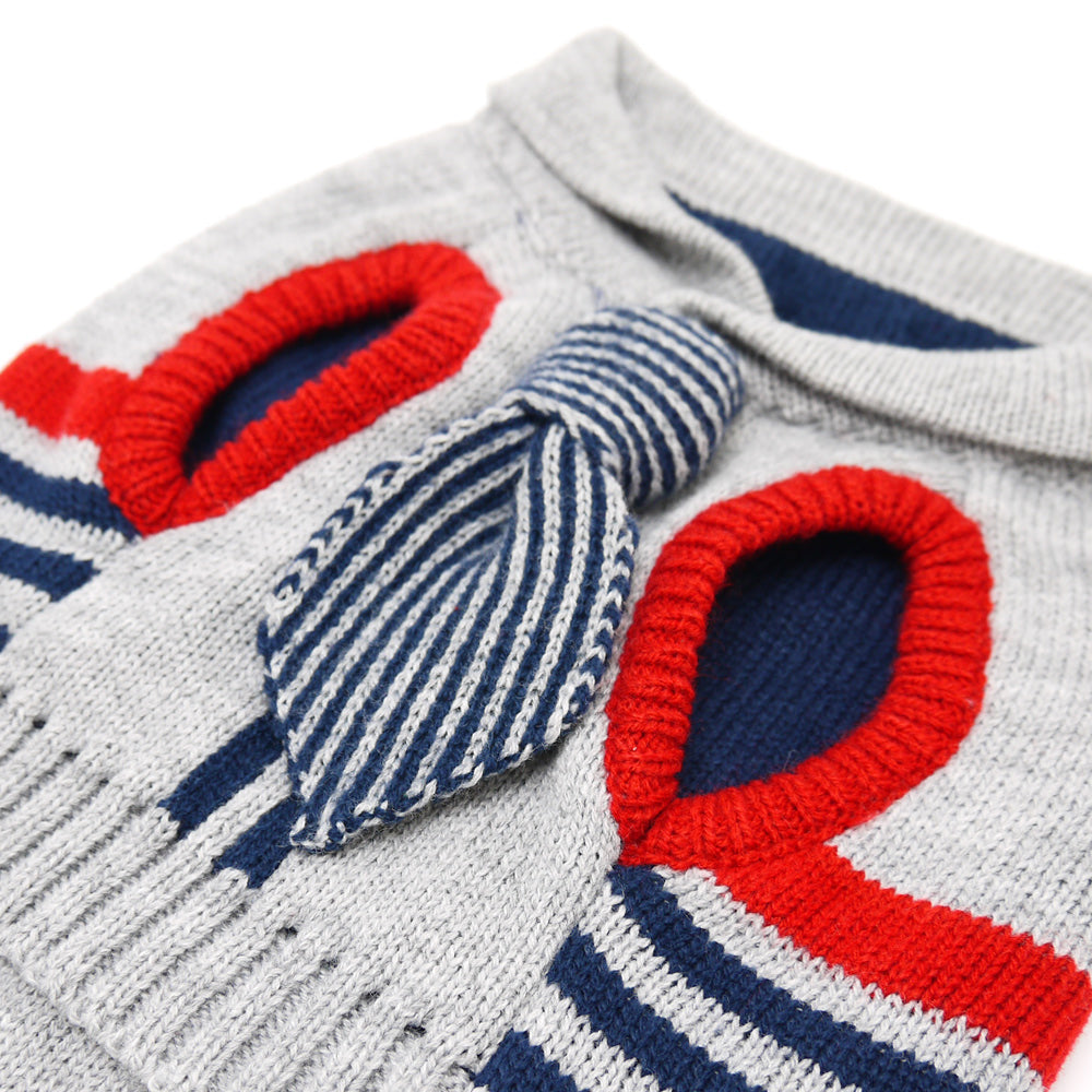 DOGO Preppy Necktie Dog Sweater