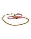 Fashion Collar and Chain Leash Set - Pink with Pearls