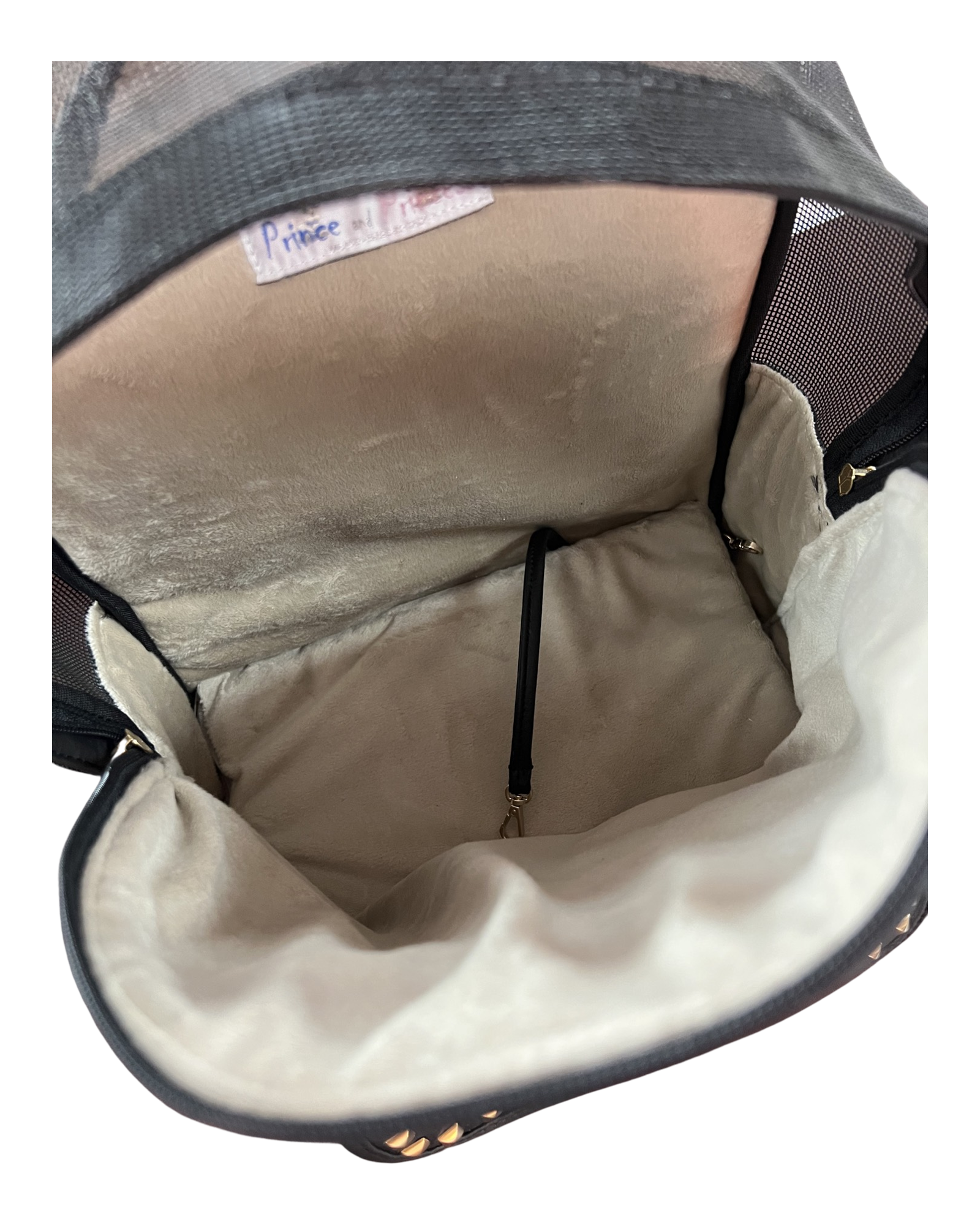 Backpack Dog Carrier - Black with Gold Studs