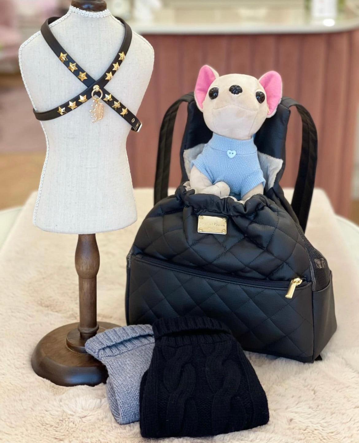 Dog Pouch Carrier - Black