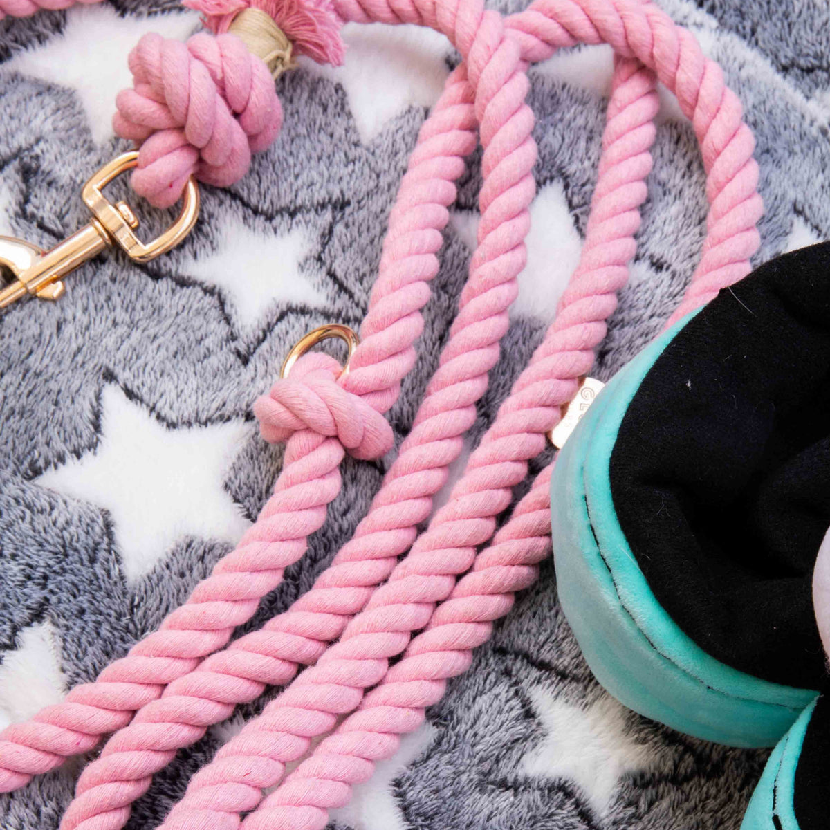 Glow Pups: Light Pink Boho Chic Cotton Rope Dog Leash