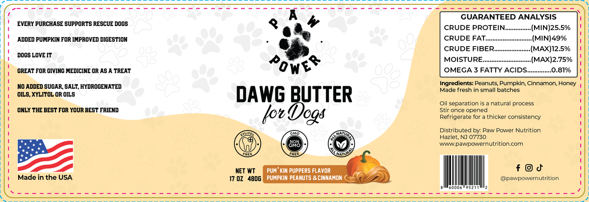 Dawg Butter Pum'kin Puppers Dog Peanut Butter