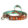 Up Country Pumpkin Spice Printed - Brown Cast Brass Dog Leash