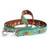 Up Country Pumpkin Spice Printed - Mint Cast Brass Dog Leash