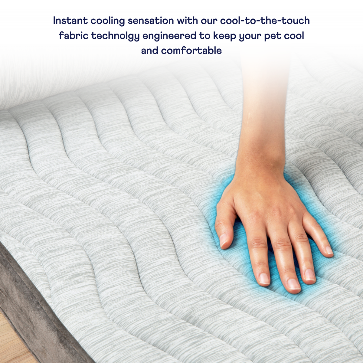 PupChill Cooling Bolster Dog Bed Waterproof Blanket Bundle Arctic Grey
