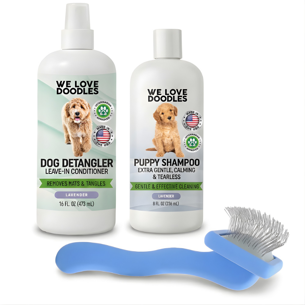 Puppy Grooming Kit – Brush, Shampoo & Detangler