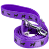 EcoBark Purple Dog Leash- Padded Comfort Grip Leash Dog Pattern - 4ft, 5ft, and 6ft  for XS, Small, and Medium Dogs