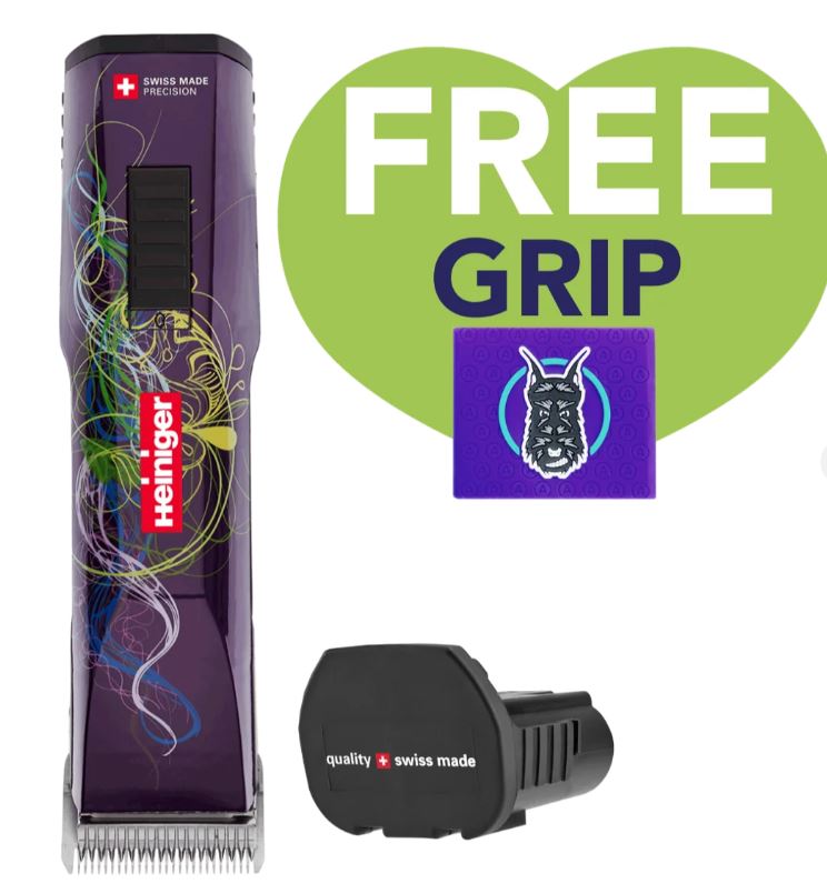 Purple Saphir Cordless Clipper One Battery with Free Grip by Heiniger