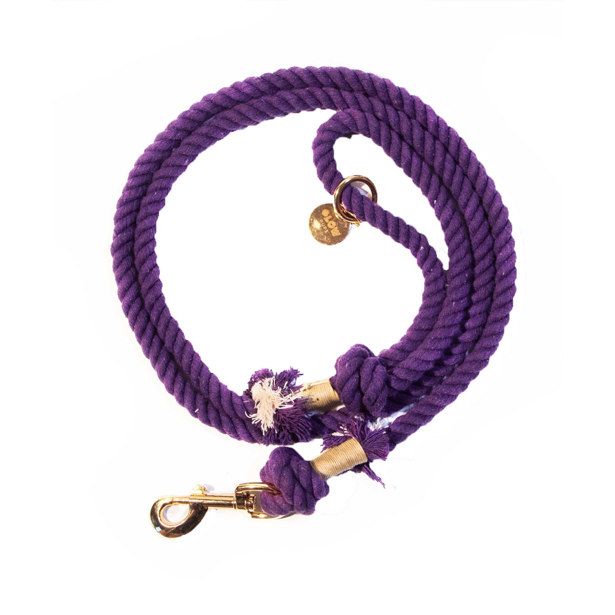 Glow Pups: Purple Boho Chic Cotton Rope Dog Leash