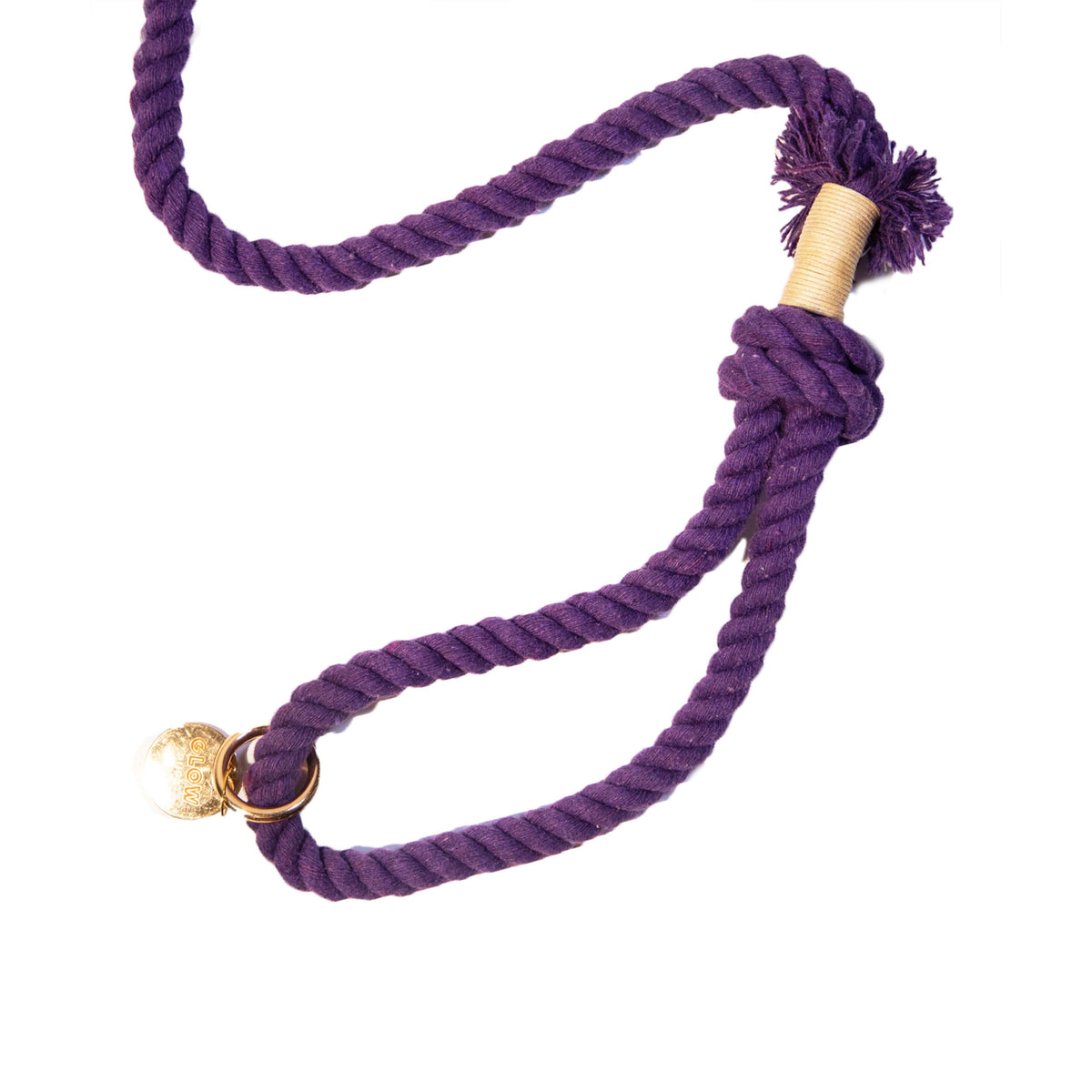Glow Pups: Purple Boho Chic Cotton Rope Dog Leash