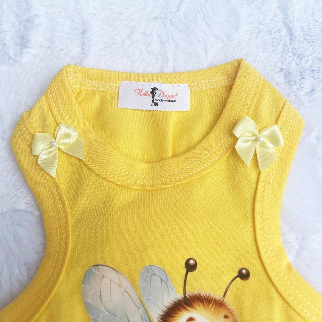 Hello Doggie Queen Bee Faux Fur Cotton Dog Dress