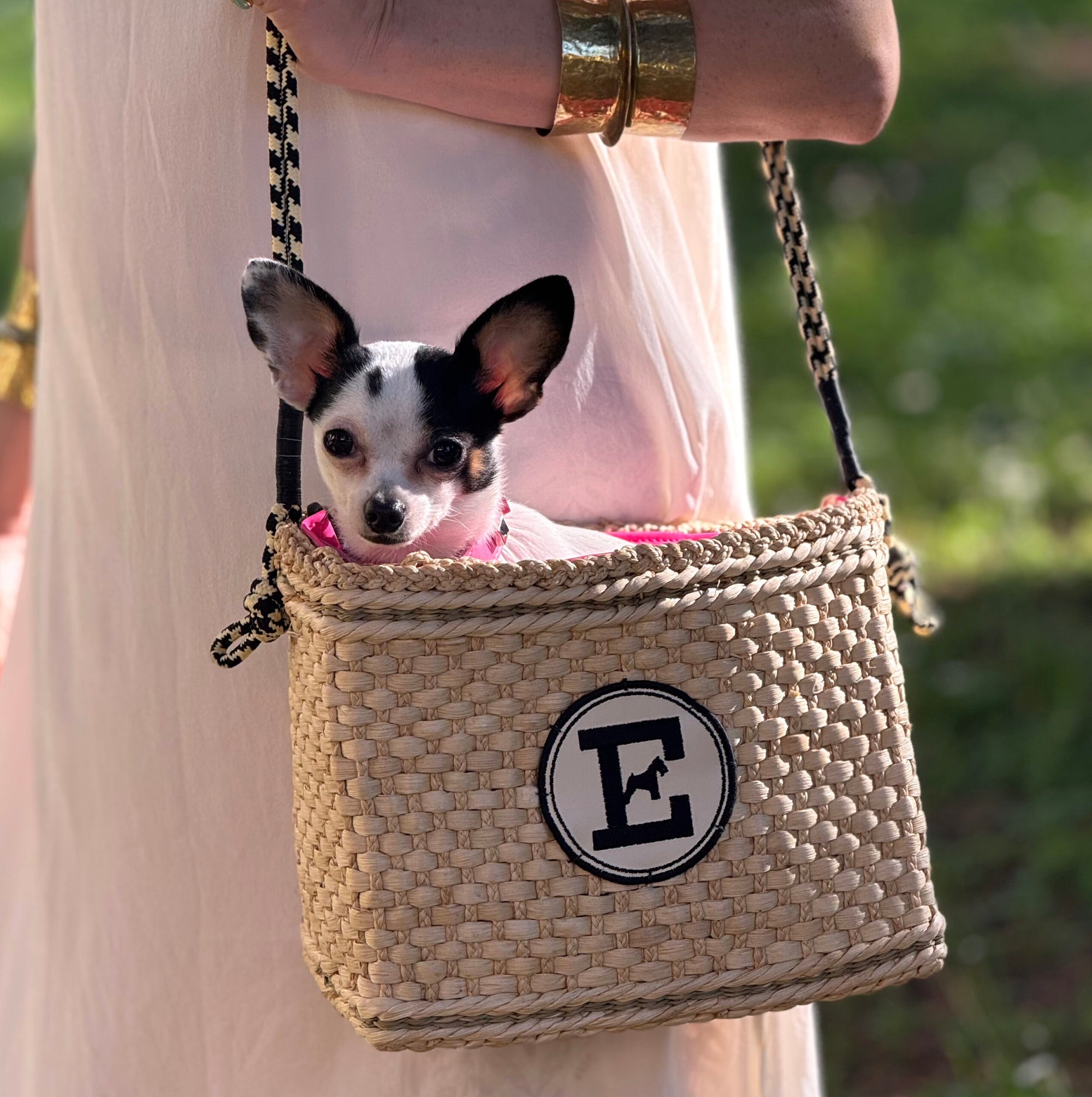 Raffia Nest Bag: Couture Hand-Woven Dog Carrier | Italian Luxury
