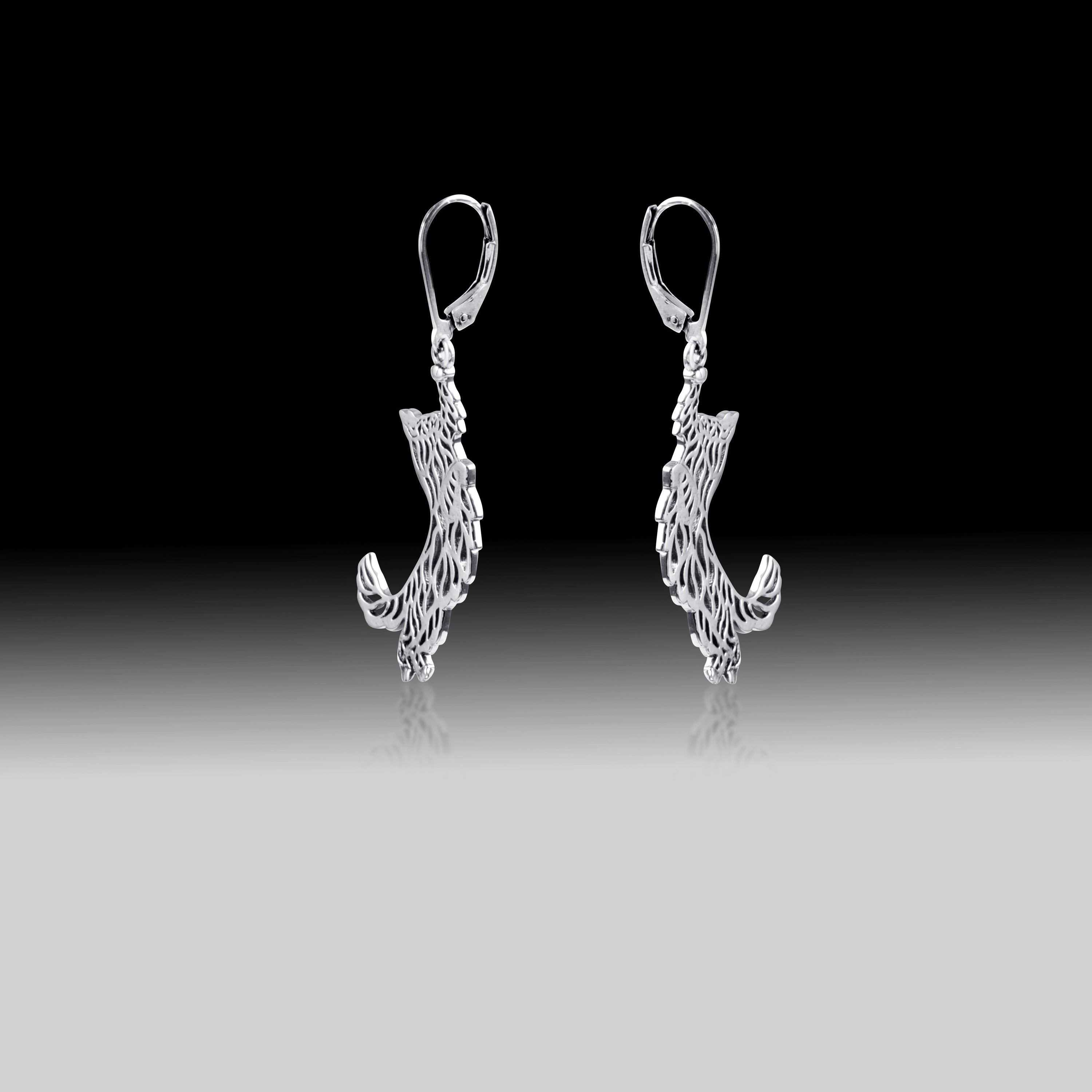 Dangling Cat Earrings- 925 Sterling Silver