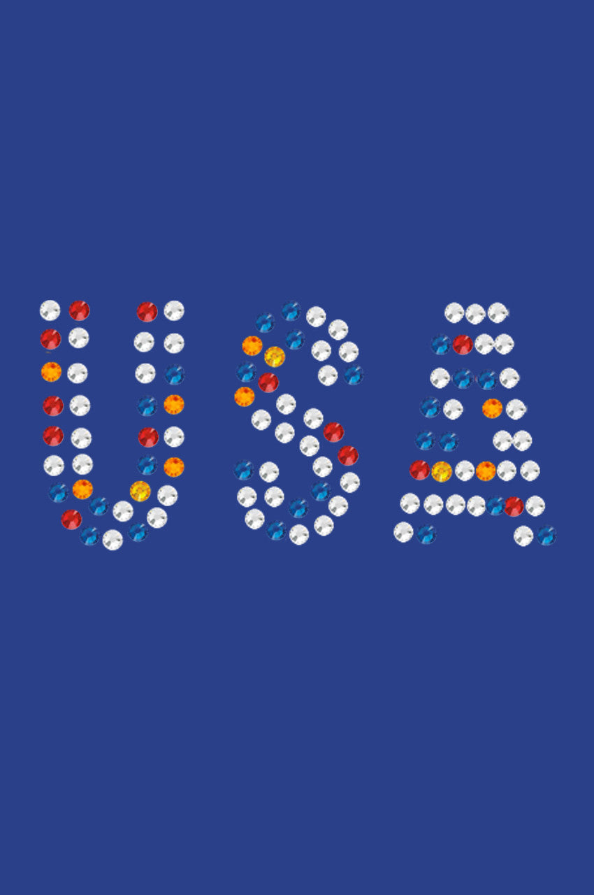 USA (Multicolor Rhinestones) - Women's T-shirt