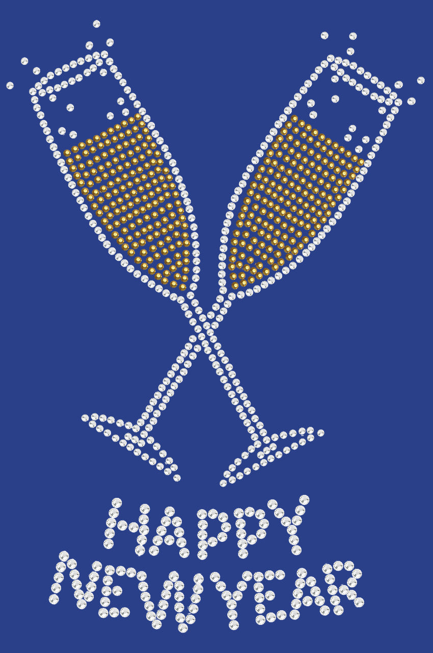 Happy New Year Champagne Glasses - Womens T-shirt